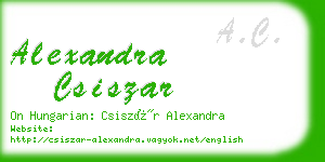 alexandra csiszar business card